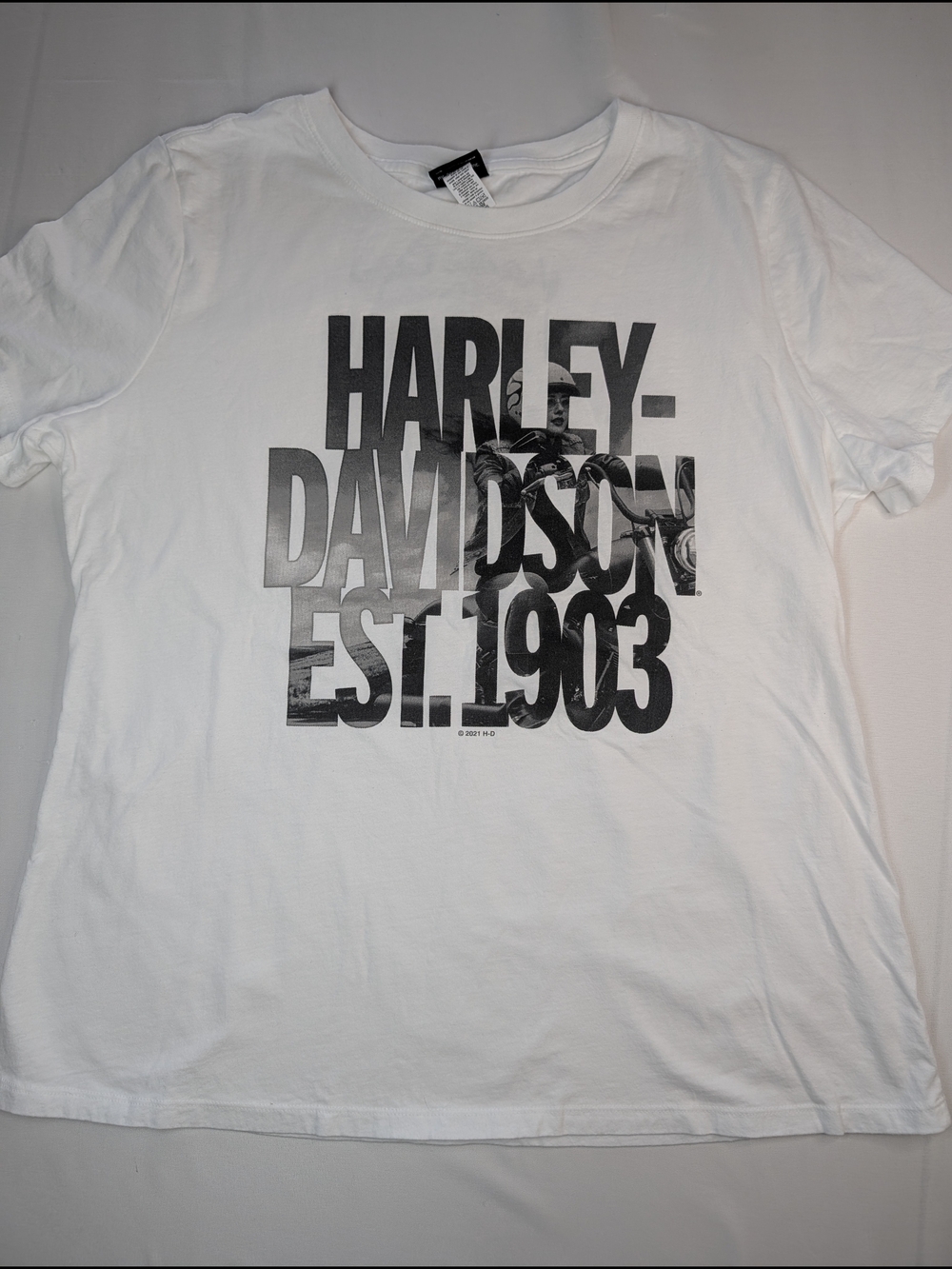 Harley-Davidson White Tee with Black EST.1903 Graphic